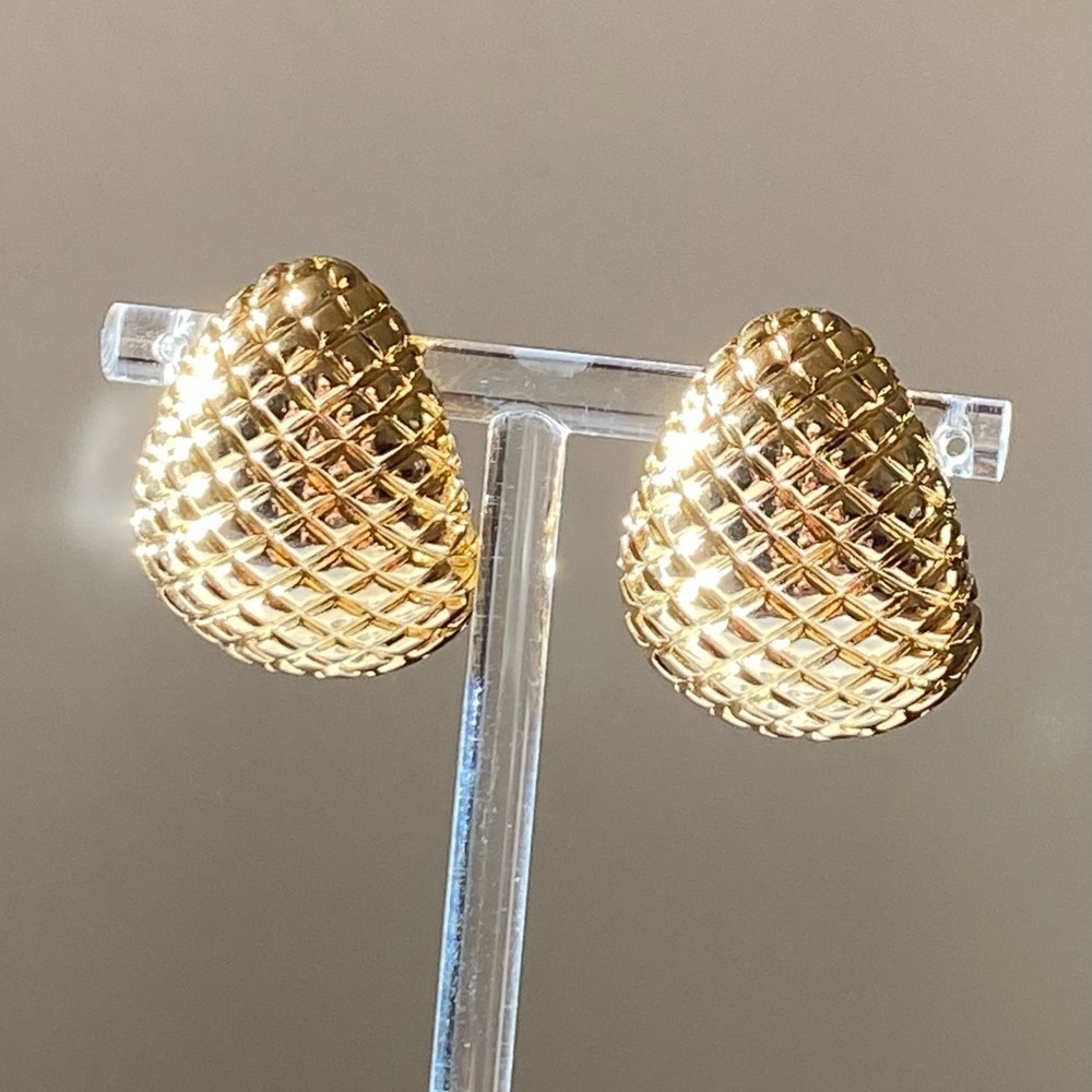 Elegant Gold Textured Earrings